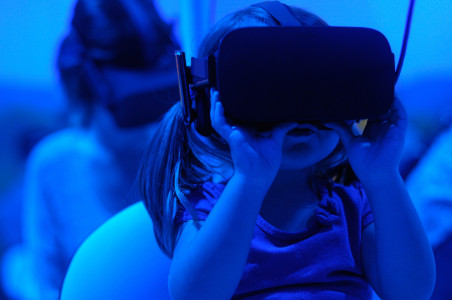 picture of a baby with VR Helmet